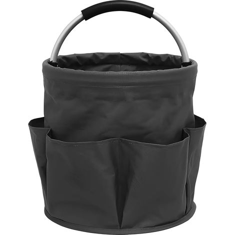 Sac cabas de jardin à 6 poches, en tissu Oxford 600D résistant, sac de rangement pour outils de jardin, 17 l, panier de récolte pliable, sac de pique-nique robuste et imperméable avec poignée de trans (1/5)