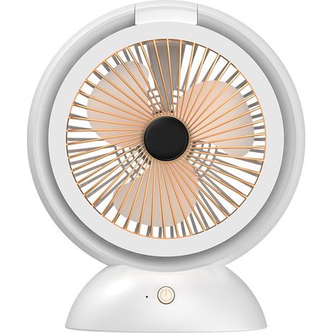 Ventilateur de bureau USB portable et rechargeable avec anneau lumineux, petit ventilateur multifonctionnel personnel pour étudiants, dortoirs et maison (1/4)