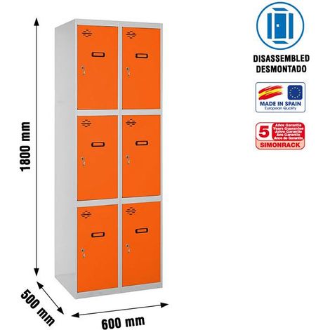 Simonrack Simonlocker Desm. Aufbewahrungsschrank grau und orange