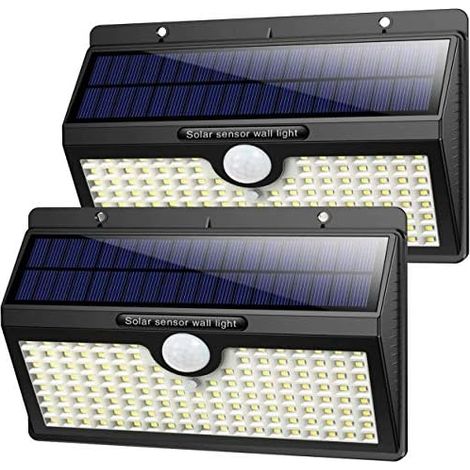 Lampe Solaire Extérieur[2019 Super lumineux]138 LED Lumière Solaire Etanche éclairage Solaire avec Détecteur de Mouvement Lampe de Sécurité sans Fil lampe mural pour Jardin（2 Pack）