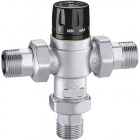 Miscelatore termostatico regolabile con manopola Caleffi 5219 1/2" 35-65°C (1/6)