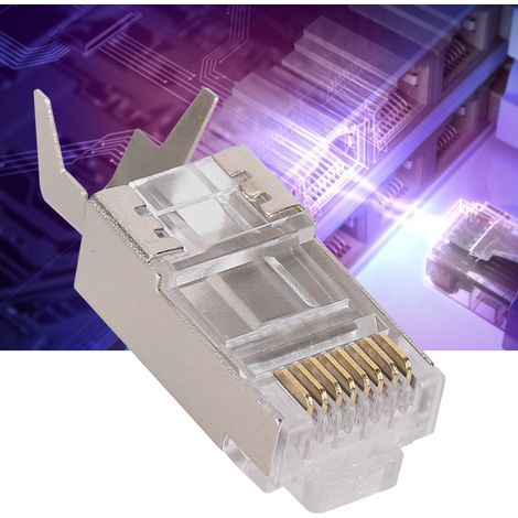 10 Connecteurs RJ45 Blindés CAT7 30GIP pour Câbles Ethernet Haute Performance
