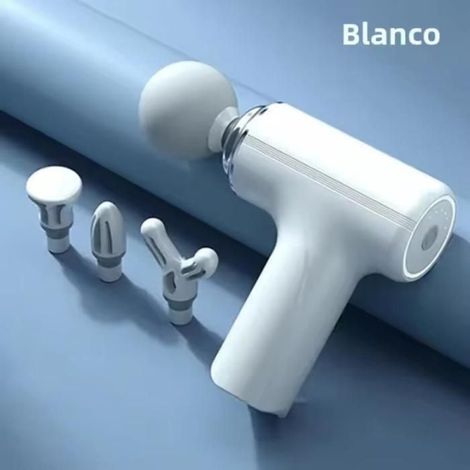 Blanc Type de prise : Chargeur USB-C - Pistolet de massage facial portable à IA, masseur électrique à percussion pour la relaxatio (1/4)