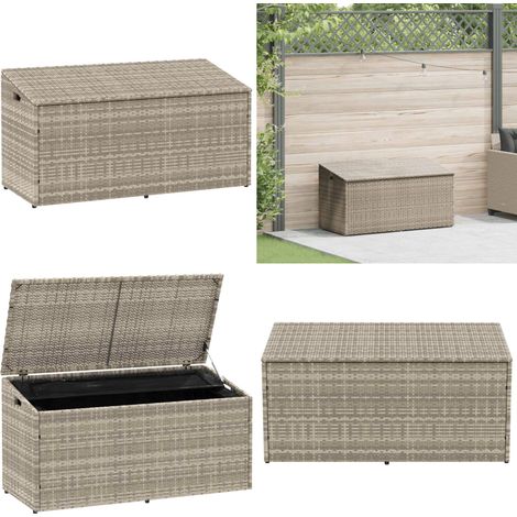 vidaXL Garten-Auflagenbox Hellgrau 110x50x58 cm Poly Rattan (1/5)