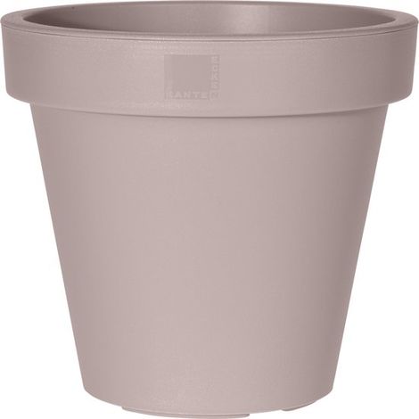 Pot de fleurs rond EK 60 cm beige pastel – Grand pot de fleurs en plastique pour intérieur et extérieur – Pot décoratif moderne