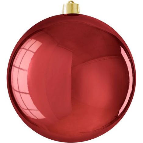 PALLINA NATALIZIA GRANDE IN PLASTICA ROSSA D 25