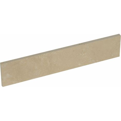 Plinthe Travertin Premier choix - Crème - Vieilli - 7x40x1cm