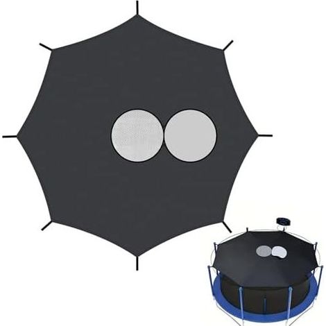 Schutzhülle für 10-Zoll-Trampolin, 8 Stangen, UV-beständig und wasserdicht – Schwarzes Zubehör, 305 cm - (1/5)