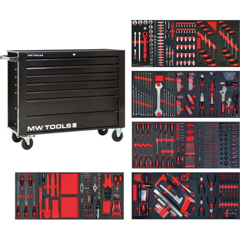 Mw Tools – Servante d'atelier roulante 7 tiroirs – Largeur 945mm – Hauteur 960mm – Charge maximale 300kg – MWE512G3B (1/5)