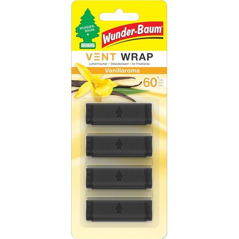 Wunder-Baum Vent Wrap Lufterfrischer fürs Lüftungsgitter Vanilla 4 Stück