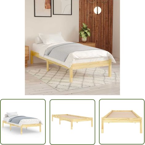 Furniture Limited - Cadre de lit sans matelas bois massif (1/5)