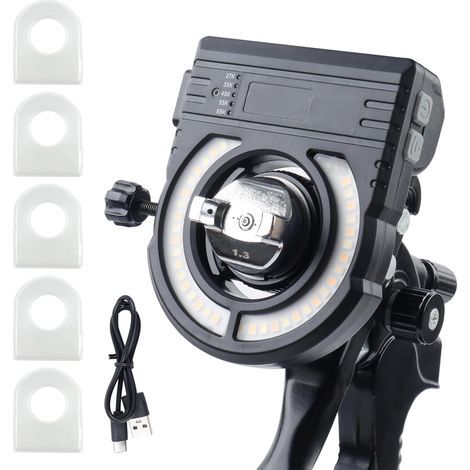 Lumière de pistolet de peinture, 2700K-6500K et 500/250 Lumens LED pour pistolets de peinture, fixation de lumière de pistolet de pulvérisation pour pulvérisation uniforme et retravail réduit (1/5)