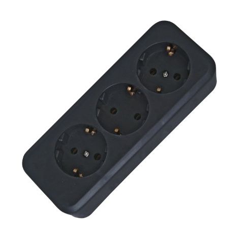 Kopp 120305001 Steckdosenleiste 3fach Schwarz ohne Stecker 1 St. (1/2)