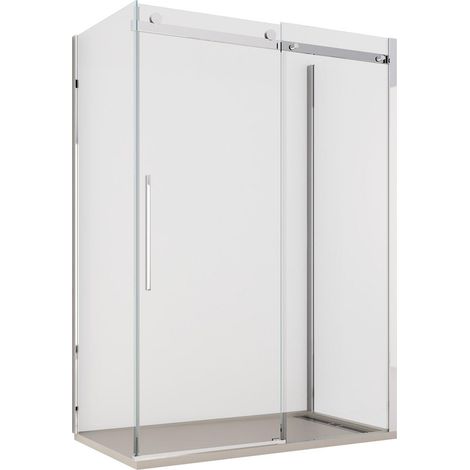 Box Doccia 3 Lati 75x100x75 cm 1 Anta Scorrevole in Cristallo Trasparente 8mm H195 Bonussi Alina (1/5)