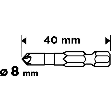 Utensile a percussione graphite Hex Punch 8 mm lucida