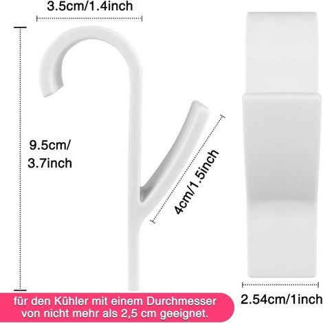 Crochet de radiateur rond 8 pièces. crochet pour sèche-serviettes. tous les radiateurs standards. amovible (blanc) (1/4)