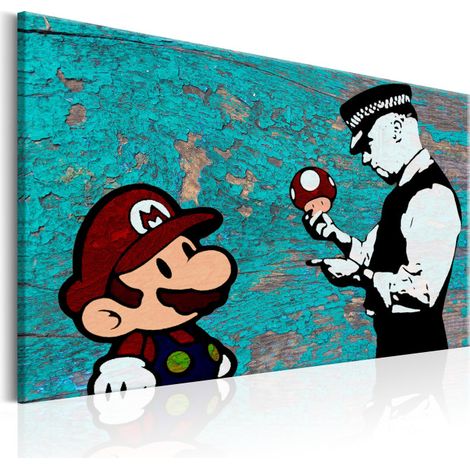 Tableau Imprimé "Banksy - on Wood" 60 x 90 cm (1/2)