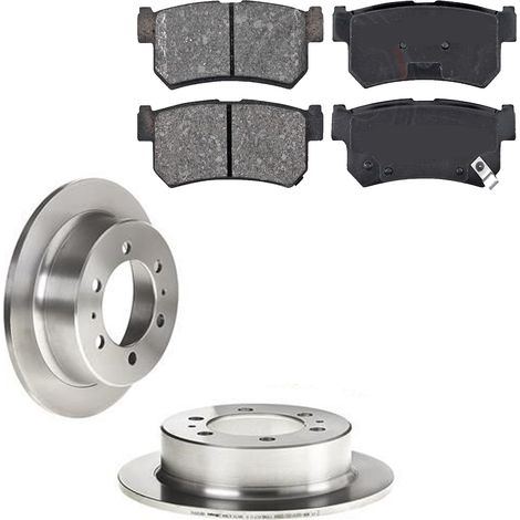 KIT FRENI POSTERIORI compatibile con SSANGYONG REXTON / REXTON II GAB) - DISCHI + PASTIGLIE OEM: P 15 010 , P 15 004 / 17016 , 17891 , 17892 , 18390 /SOSTITUZIONE DIRETTA/BASSA POLVERE/SILENZIOSO