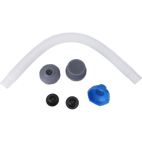 Kits Connecteurs Buse Eau Piscine – Tuyau Écumoire et Adaptateur B avec Filtre Sortie, Bouchon Entrée Grille pour Hors Sol