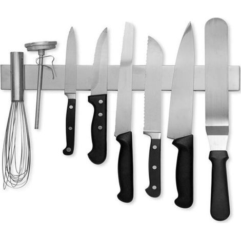 Soporte para cuchillos de cocina de 40 cm, barra magnética para cuchillos, barra magnética de acero inoxidable para cuchillos de cocina, bloques para cuchillos, soporte para cuchillos de pared (1/4)