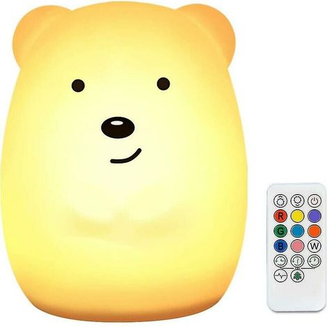 Veilleuse LED pour enfants Télécommande Veilleuse portable tactile Silicone (1/5)