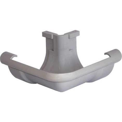 First Plast – Angle extérieur 90° PVC pour gouttière demi-ronde 16 mm – Résistant aux intempéries – Évacuation efficace des eaux pluviales (1/4)