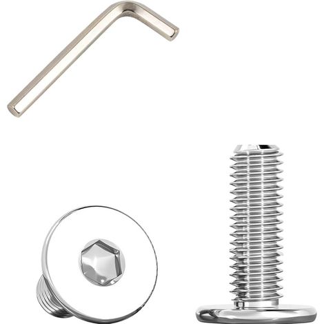 Vis Inox Tete Plate avec Bride, M6x16mm Boulons à Tête Plate Hexagonale Sont Utilisées Dans Les Meubles et Les Machines, en Acier Inoxydable 304 (40 Pièces) (1/5)