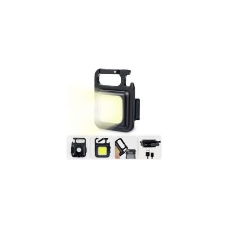 Mini lampada da lavoro a LED, ricaricabile, 800 lumen, magnetica, portatile, piccola, portachiavi, torcia impermeabile per campeggio, riparazioni e illuminazione di emergenza - Crezuo