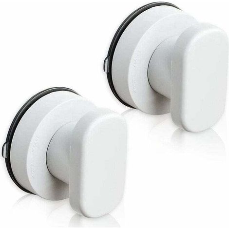 Poignée de Porte à Ventouse 2PCS Ventouse Poignées Tiroir Armoire Réfrigérateur Porte Verre Portable Mobilité Poignée Poignées avec Forte Ventouse pour Salle De Bains(Blanche)