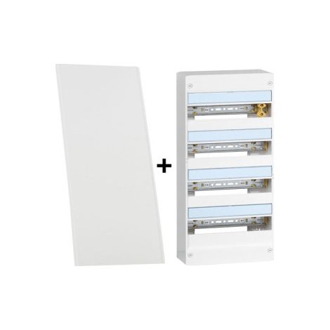 Legrand - Drivia - Coffret 4 rangu00e9es - 13 modules + Plaque de fond - Ref. : 401354+401214 (1/3)