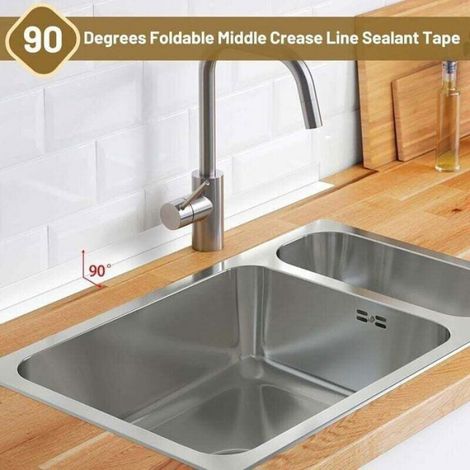 Ruban D'Étanchéité - PVC Blanc - Pour Joint Salle De Bain Cuisine Évier Baignoire - 3 Pièces × 320 cm × 3,8 cm (1/4)