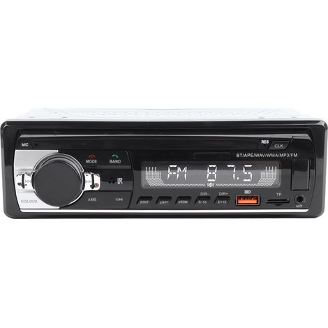 Autoradio avec port USB, Bluetooth, mains libres et lecteur MP3 sans perte, compact et compact. (1/5)