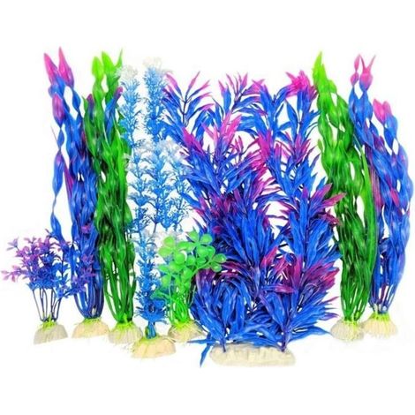8 Pieces, Aquarium Decoration Plant, Artificial Aquatic Landscape Grass, Artificial Aquarium Plants (1/4)