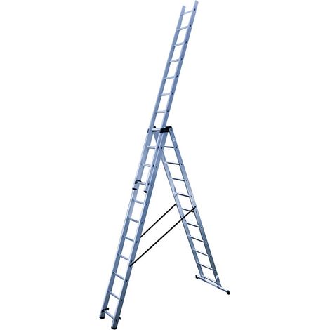 Hailo – Échelle transformable 3x11 échelons 7,8m – Aluminium léger – Stabilité antidérapante – Pour travaux en hauteur