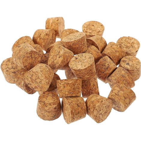 Lot de 30 bouchons de liège de rechange en bois, forme conique (1/5)