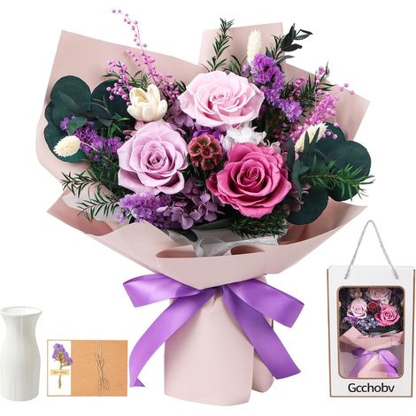 Bouquet de Fleurs stabilisées, de Vraies Fleurs éternelles (1/5)