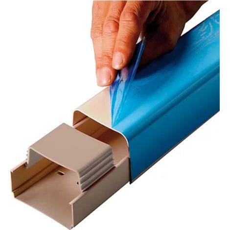 Goulotte climatisation 140 x 90 mm PVC rigide, blanc crème RAL 9001, 2 mètres