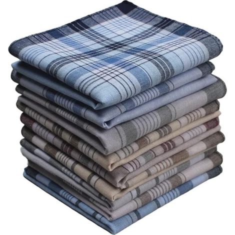 Mouchoirs - 100 % coton - Lot de 10 - Doux - Respirants - Mouchoirs pour hommes - 38 cm x 38 cm (1/5)