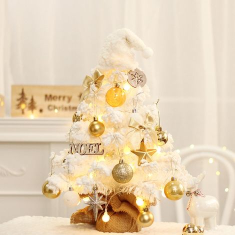 Arbre De Noël Miniature - 45 cm - Avec Lumières Led - Base En Corde Naturelle - Pour Intérieur Et Extérieur - 1 Pièce (1/4)