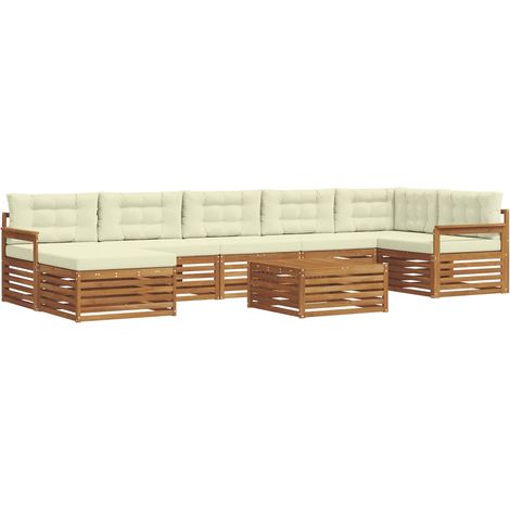 Outdoor Sofa Set with Cushion 8 pcs Natural and Cream vidaXL (1/5)