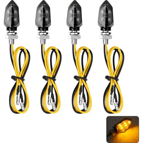 4 Pièces Mini Clignotant Moto LED 12V, Indicateurs de Moto LED Universels, Étanches IP65, Mini Clignotants pour Scooter Quad Véhicule Tout-Terrain, Remplacement Clignotant (1/5)