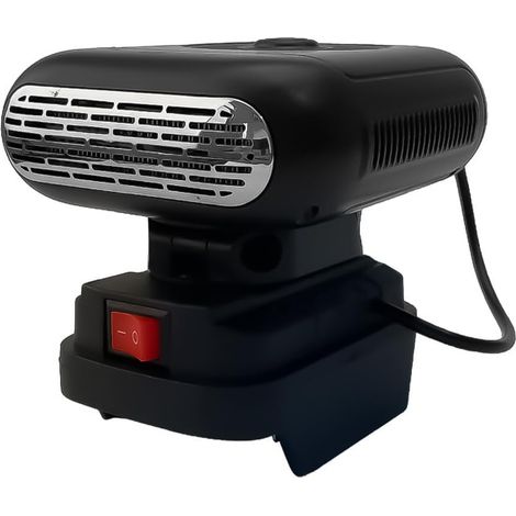 Chauffage à piles - 2 niveaux de chaleur - Rotatif à 90° - 2 ports USB - Portable - Pour camping, voiture, bureau - Compatible avec BL1830 BL1850 BL1840 BL1845 BL1815 BL1820 BL1860B