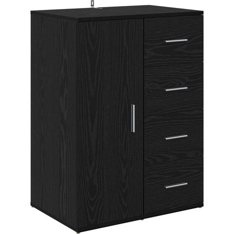 Maison La Vie - Buffet Salon Moderne - Meuble de rangement - avec tiroir Chêne noir 59 x 39 x 80 cm Bois d'ingénierie bu2256
