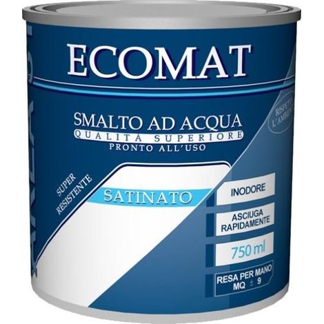 ECOMAT SMALTO AD ACQUA OPACO BIANCO lt.0,750