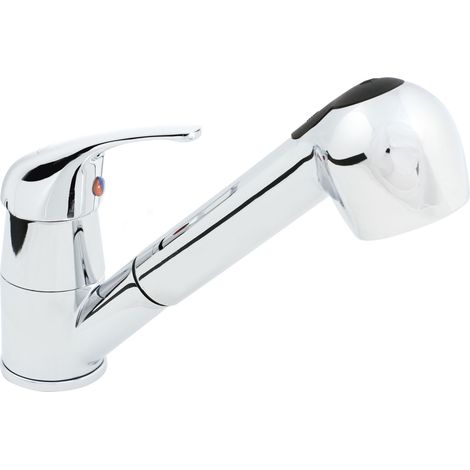 Saniverre – Mitigeur de lavabo orientable avec douchette extractible 2 jets – Finition chromée – Bec pivotant – Longueur flexible 110 cm (1/3)