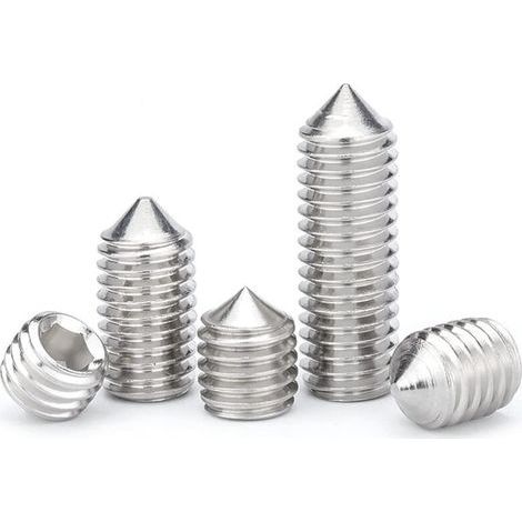 Vis Sans Tête Coniques M6 Vis Sans Tête Hexagonales en Acier Inoxydable Fixations Allen Vis Pointeau M6×20mm,20 pcs (1/5)