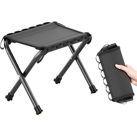 Klappbarer Minihocker – 30 cm – Schwarz – Tragkraft: 130 kg (1/5)