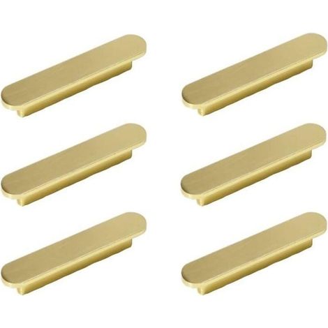 Online Store - Lot de 6 poignées Or Poignee de Meuble Cuisine Laiton Brossé Or Entraxe 96mm-poignées de placard Poigné e Meuble (1/5)
