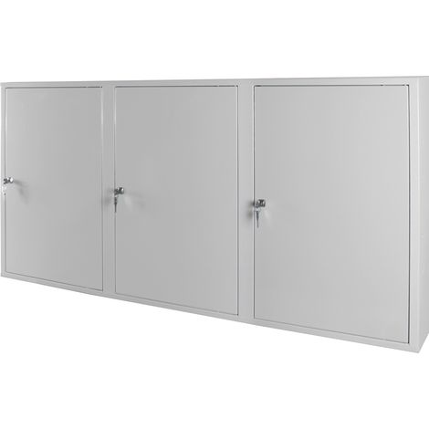ADB Werkzeugwandschrank grau mit 3 Türen 4 Fachböden Hängeschrank RAL7035 (1/3)
