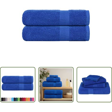 Baumwolle - Badetücher FROGN 2 Stk. Blau 100x150 cm 360 g/m² (1/5)